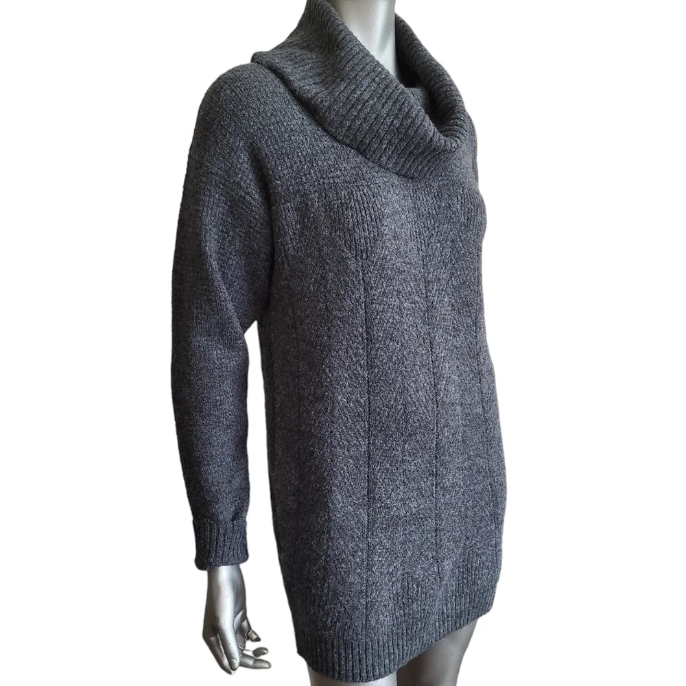 167. CAbi #4096 Gray Long Vowl Neck Sweater - Size XS - Picture 2 of 5